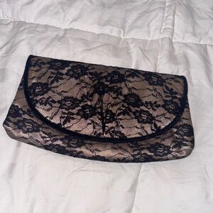 Elegant Black Lace Clutch